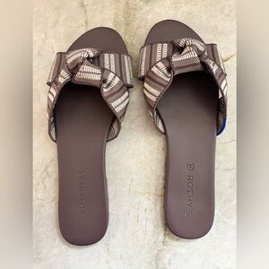 Rothy’s The Knot Sandal Twist Slide Taupe / Brown 9.5